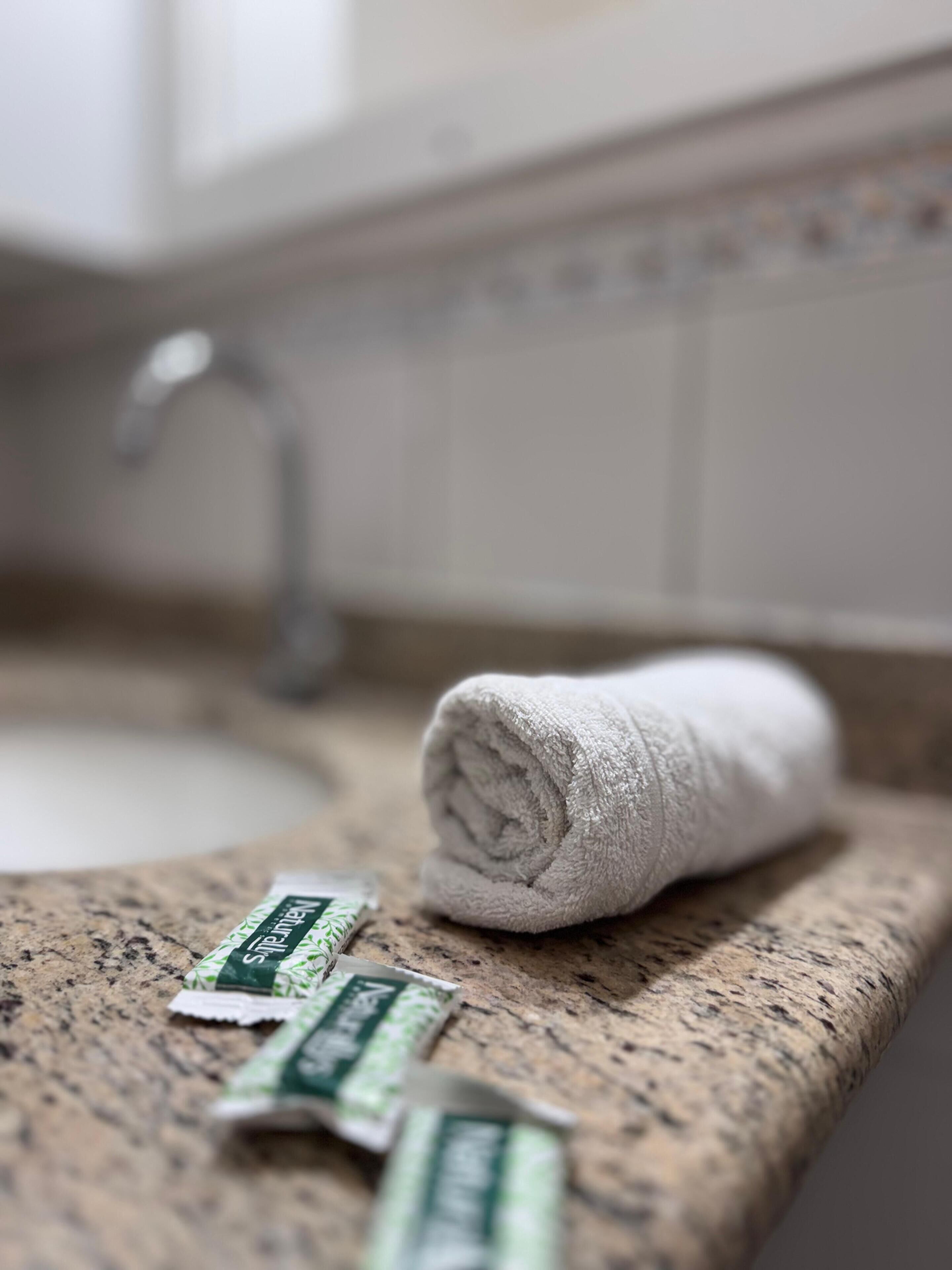 Quarto casal | Banheiro | Chuveiro, toalhas de banho, papel higiênico 
