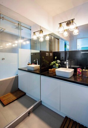 Shower, hair dryer, shampoo - Green view for plant lovers in Condesa (Mexico City)