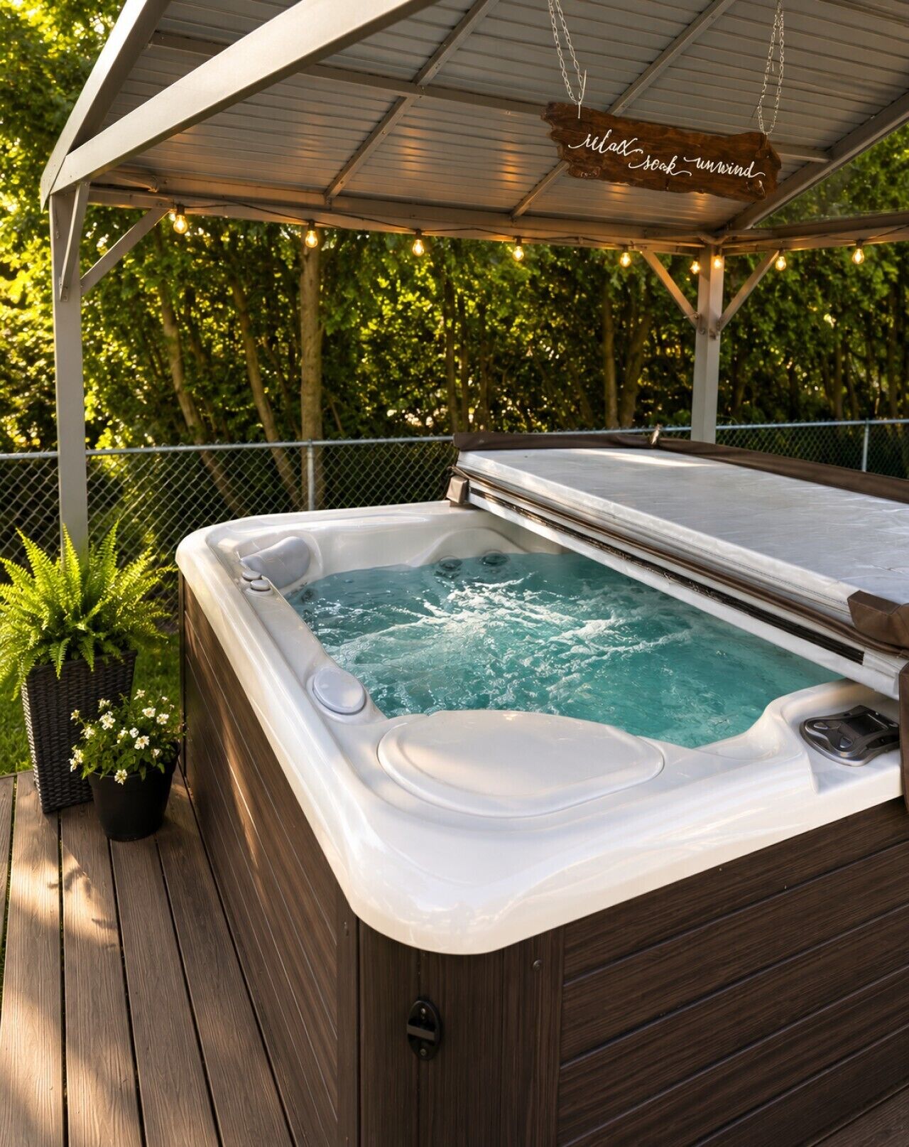 Outdoor spa tub