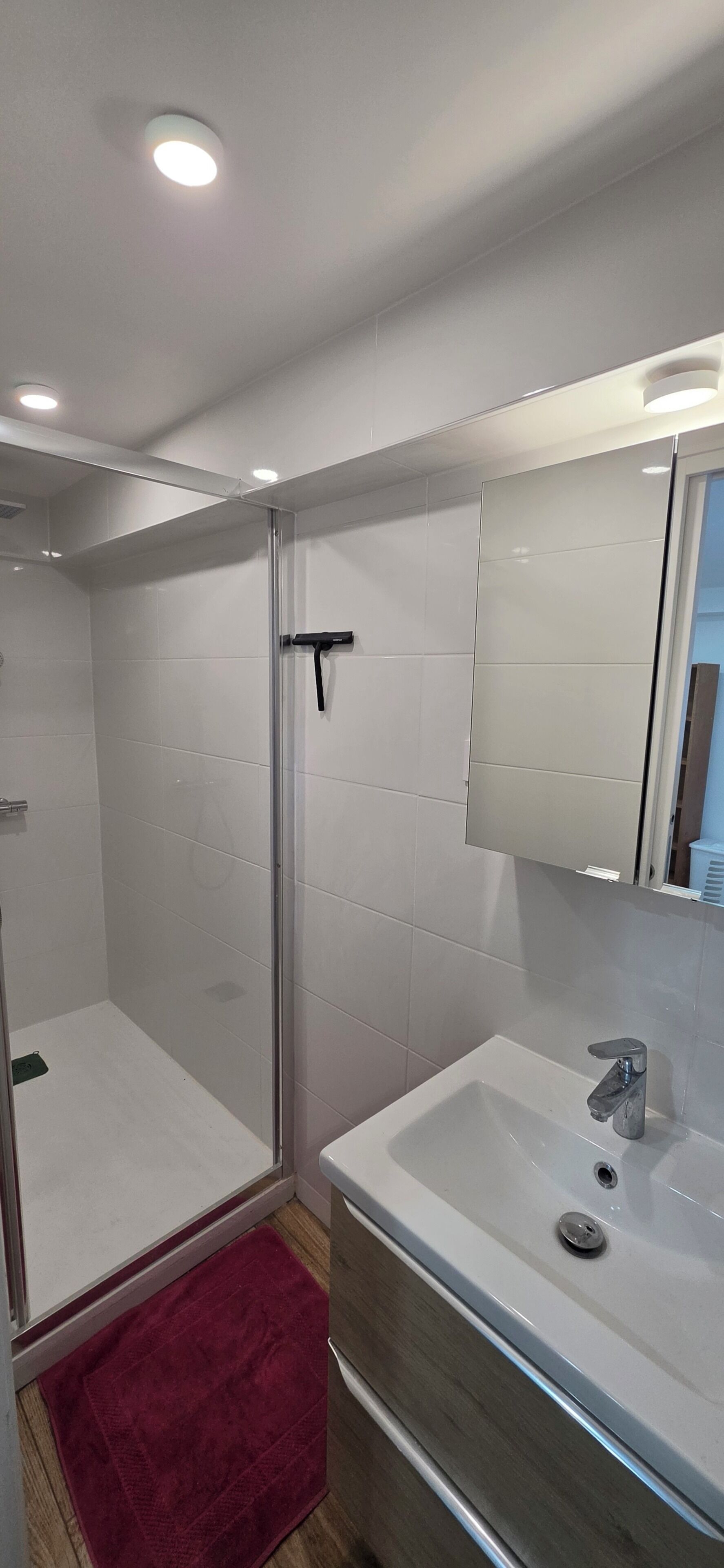 Douche, serviettes fournies, savon, papier de toilette
