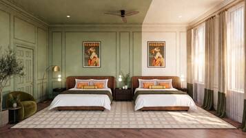 Deluxe Quadruple Room, 2 Queen Beds, Non Smoking | Desk, laptop workspace, WiFi (free)
