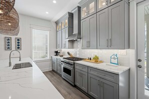 Fridge, microwave, oven, stovetop - Private beachfront Steps to sand & sunsets (Miramar Beach)