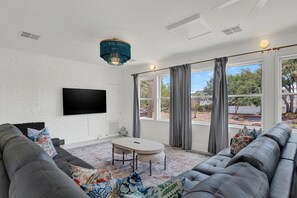 Condo, Multiple Beds (Fire & Oaks - The Oak Villa) | Living area - Fire & Oaks - The Oak Villa (Tybee Island)