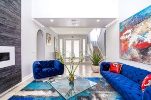 House, Multiple Beds, Pool Access, Pool View (177th Ter(SILVER-FL)) | Living area - Luxury Tropical Living - 4BR w Backyard Pool Oasis (Miami Lakes)