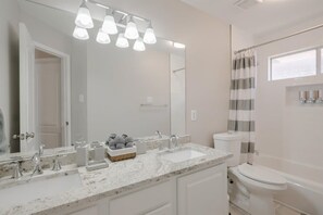House, Multiple Beds, Pool Access, Pool View (Wales (MA)) | Bathroom - Pearl White Dream Home With Private Pool & Theatre (Grand Prairie)