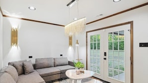 House, Multiple Beds, Patio, Garden View (Plum) | Living area - Russwood Acres Estate ft Gym, Cinema, Pool Table (McKinney)