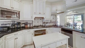 House, Multiple Beds, Pool Access, Pool View (Sellmeyer) | Private kitchen - Highland Village - 4BR w Backyard Pool Oasis (Lewisville)