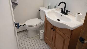 Shower, soap, toilet paper