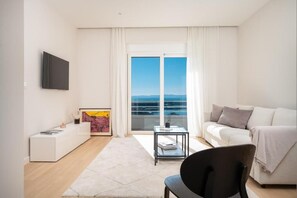 Deluxe Apartment, Balcony, City View | Living area - SoNo Old Town top view & elevator (Split)