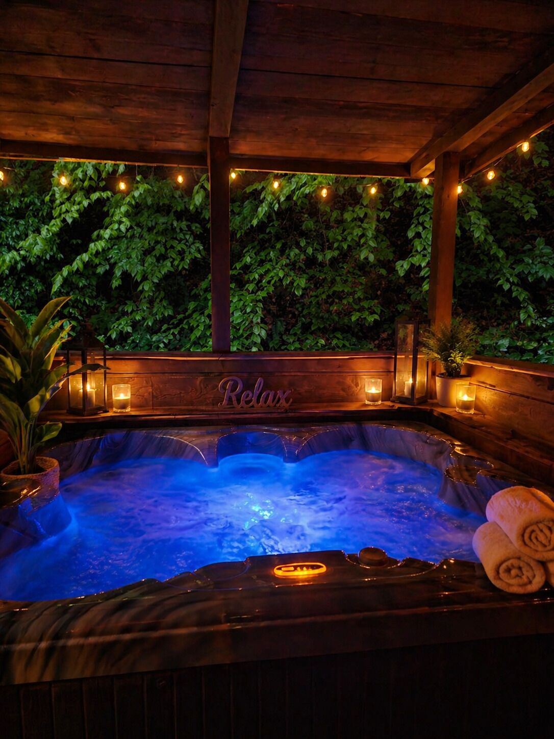 Outdoor spa tub