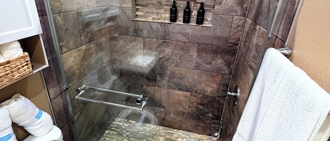 Towels, soap, toilet paper