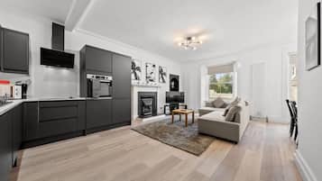 TV, fireplace, offices