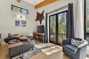 Smart TV, fireplace, video games, books