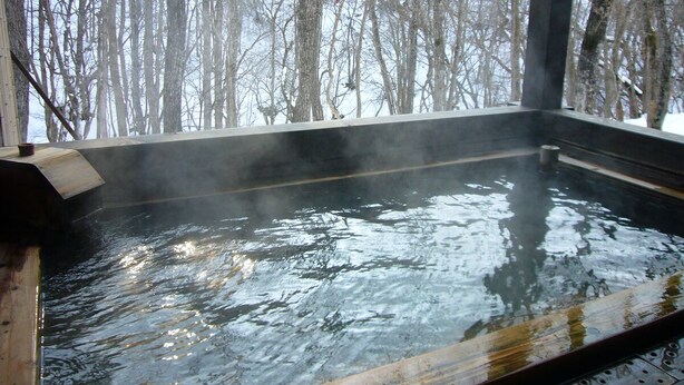 Ofurinho interno com vista para árvores sem folhas.