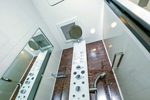 Hair dryer, soap, shampoo