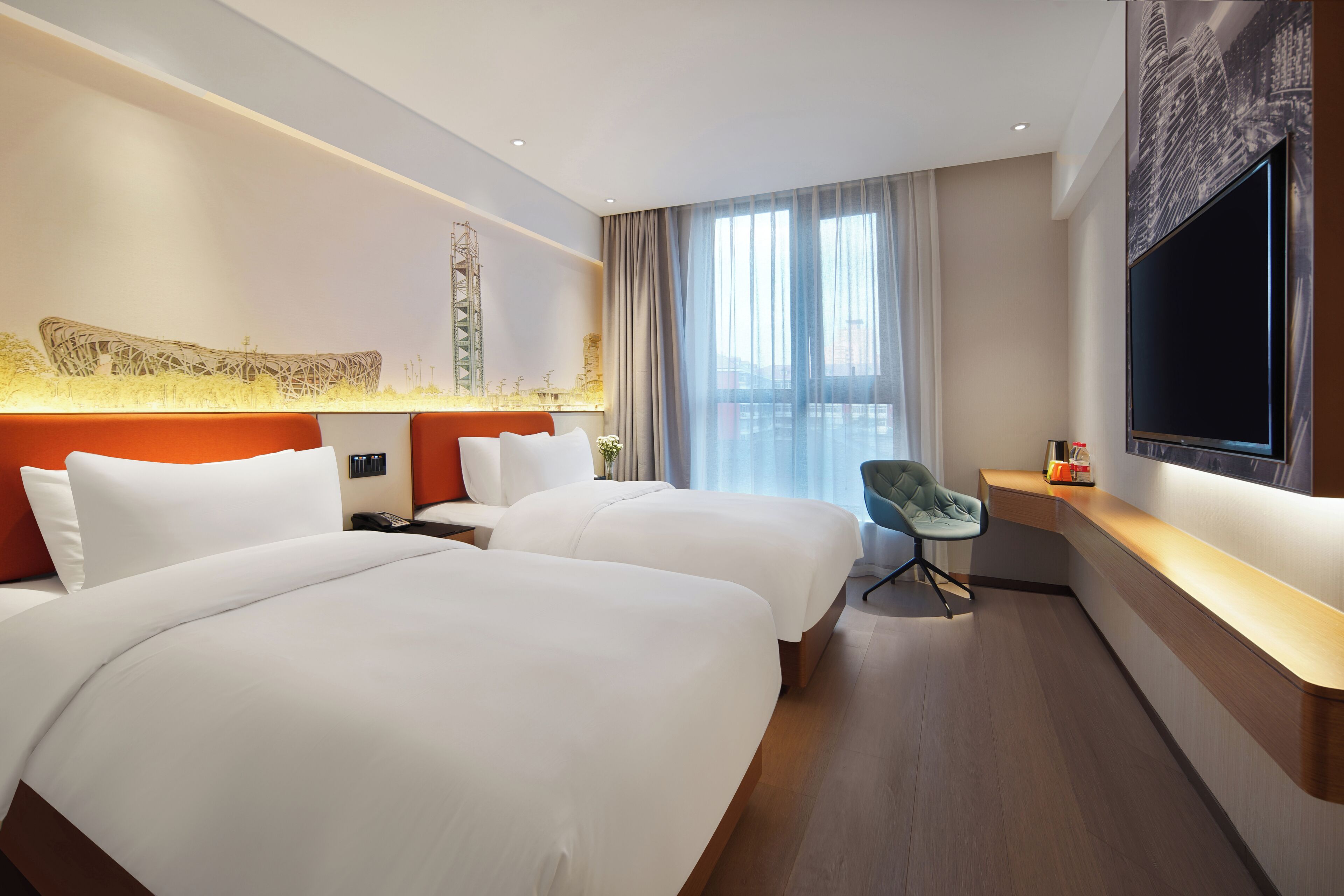 Kahden hengen comfort-huone (kaksi sänkyä), näköala pihalle