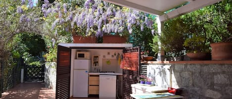 Fridge, microwave, dishwasher