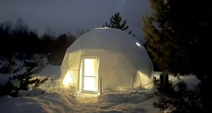 Cosmic Intimacy: Geodesic Dome Escape for Couples in a Dreamy Michigan Setting
