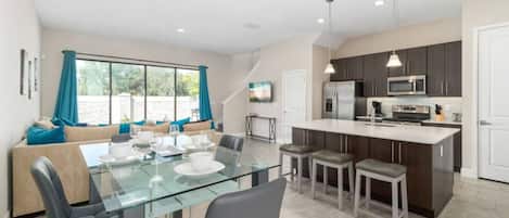 Microwave, oven, dishwasher, coffee/tea maker