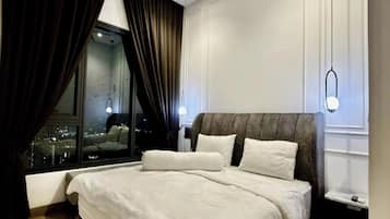 Desk, blackout curtains, iron/ironing board, free WiFi