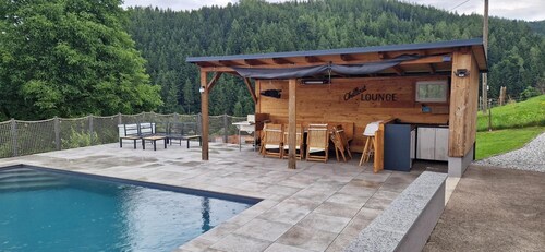 Landhaus Pool and Relax – Rustic Modern Retreat with Pool & Panoramic Views