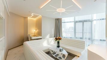 Signature Studio Suite | Premium bedding, down comforters, memory foam beds, free minibar