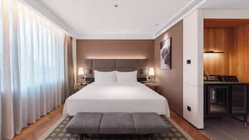 Down duvets, memory-foam beds, laptop workspace, blackout curtains