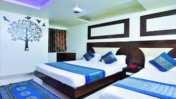 Desk, free WiFi, bed sheets