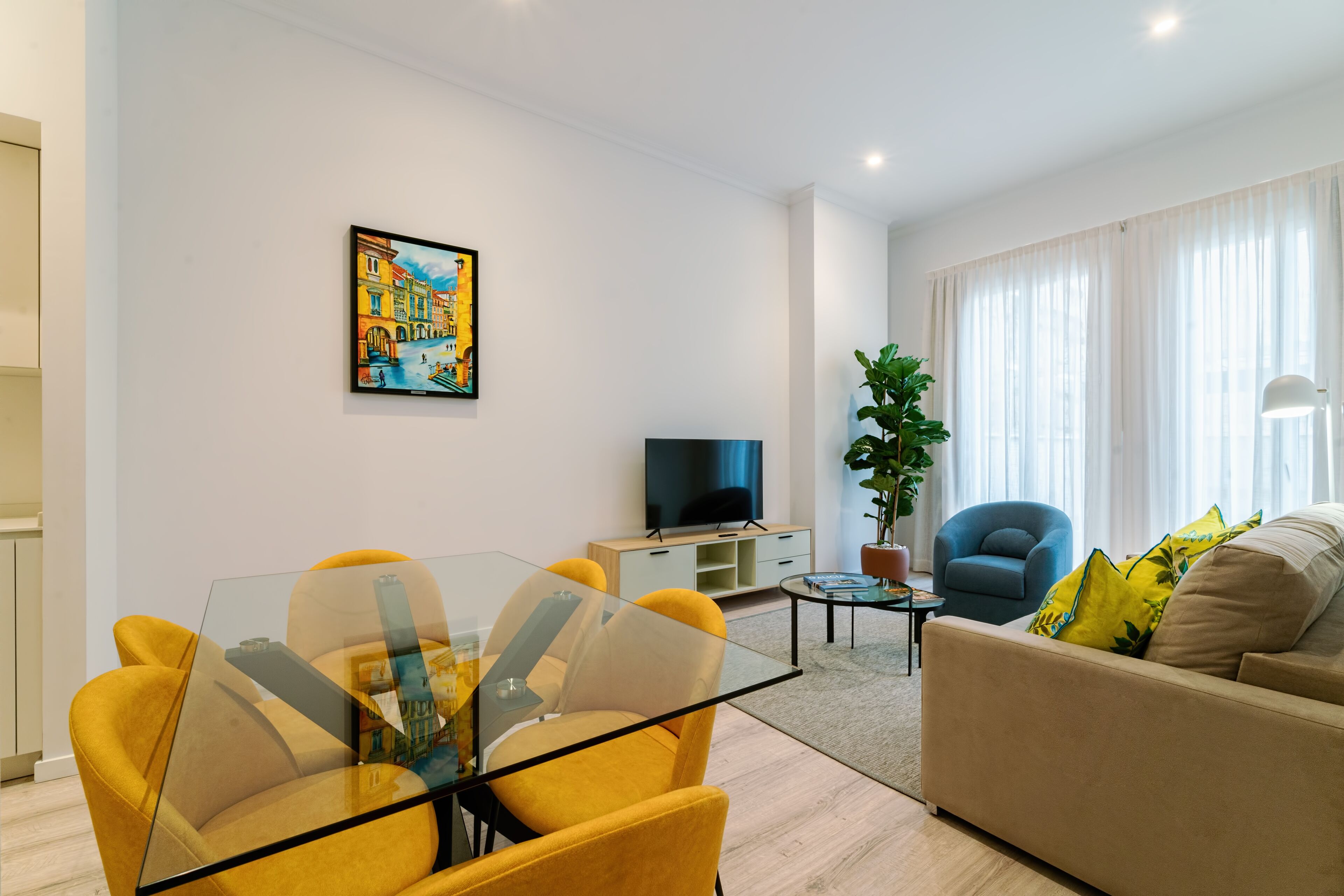Apartamento Ourense, 2 habitaciones, 2 baños, Terraza | Woonruimte