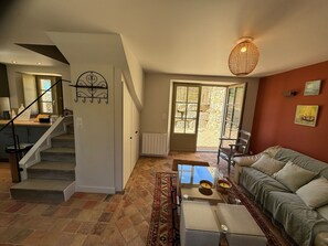 Living area - Cottage “La Maison Du Potager” with Private Terrace and Garden (Laps)