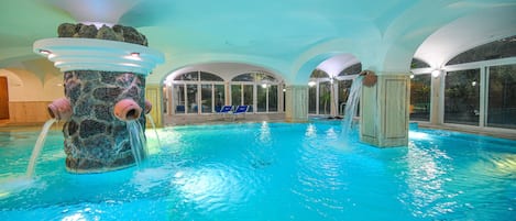 Indoor pool, outdoor pool, open 8:00 AM to 7:00 PM, pool umbrellas