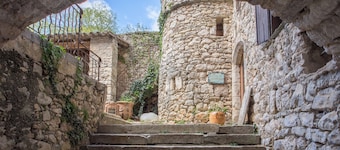 15th-century gîtes with large swimming pool in the Gorges de l'Hérault
