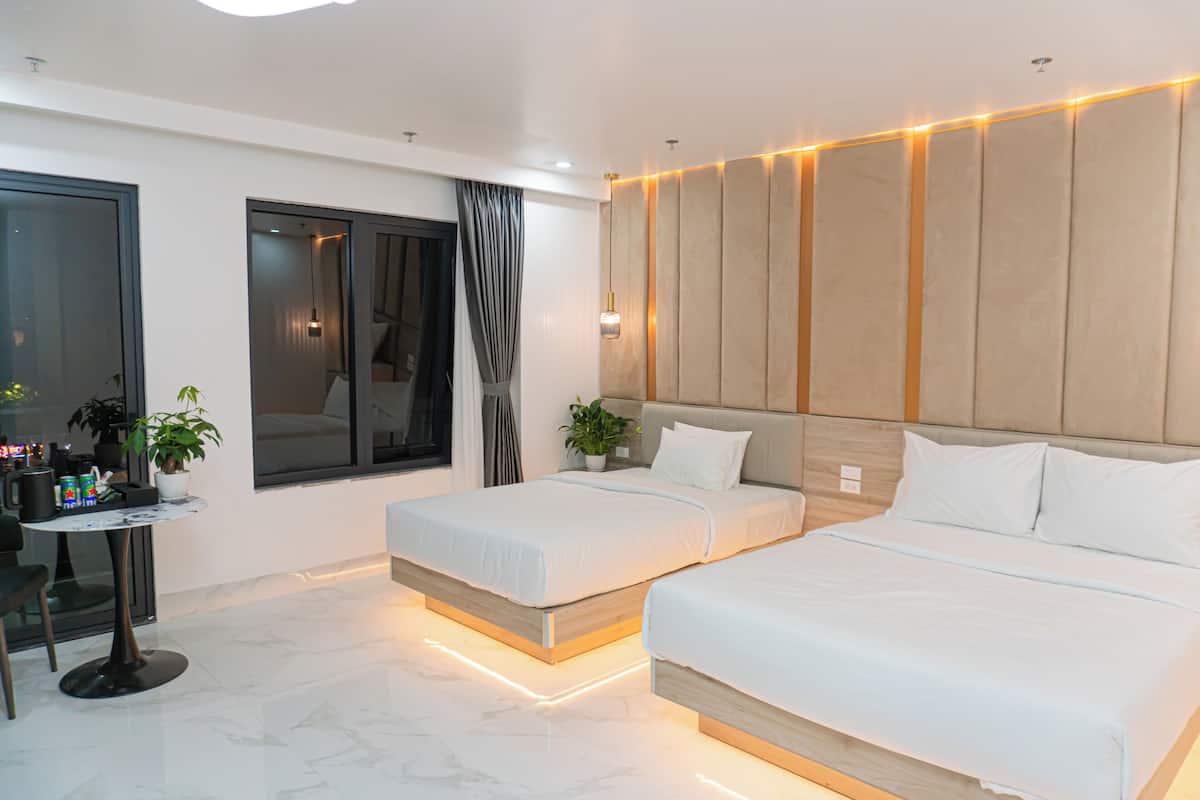 Phòng dành cho gia đình, bồn tắm | Bộ trải giường bằng vải cotton Ai Cập, bộ đồ giường cao cấp 