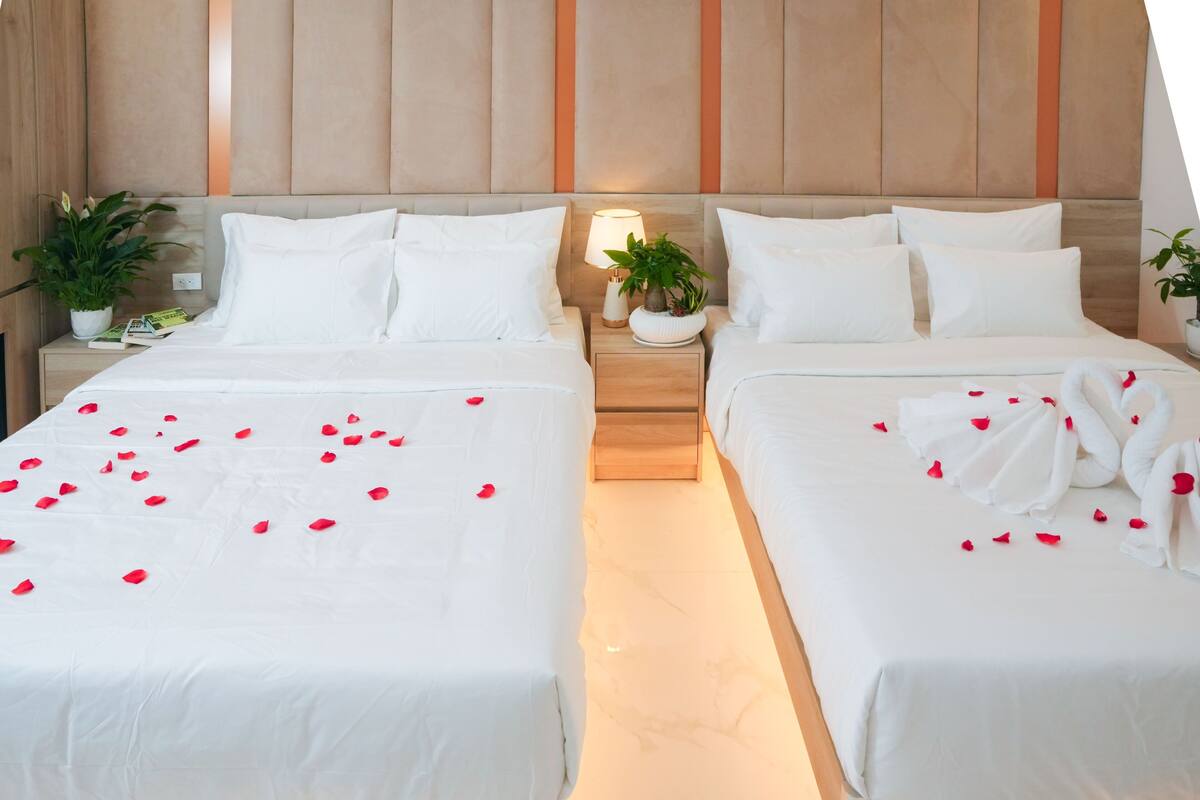 Phòng đôi hoặc 2 giường đơn Superior | Bộ trải giường bằng vải cotton Ai Cập, bộ đồ giường cao cấp 