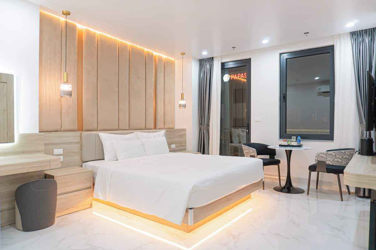 Phòng đôi Deluxe, quang cảnh thành phố | Bộ trải giường bằng vải cotton Ai Cập, bộ đồ giường cao cấp