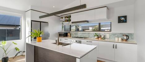 Microwave, oven, stovetop, dishwasher