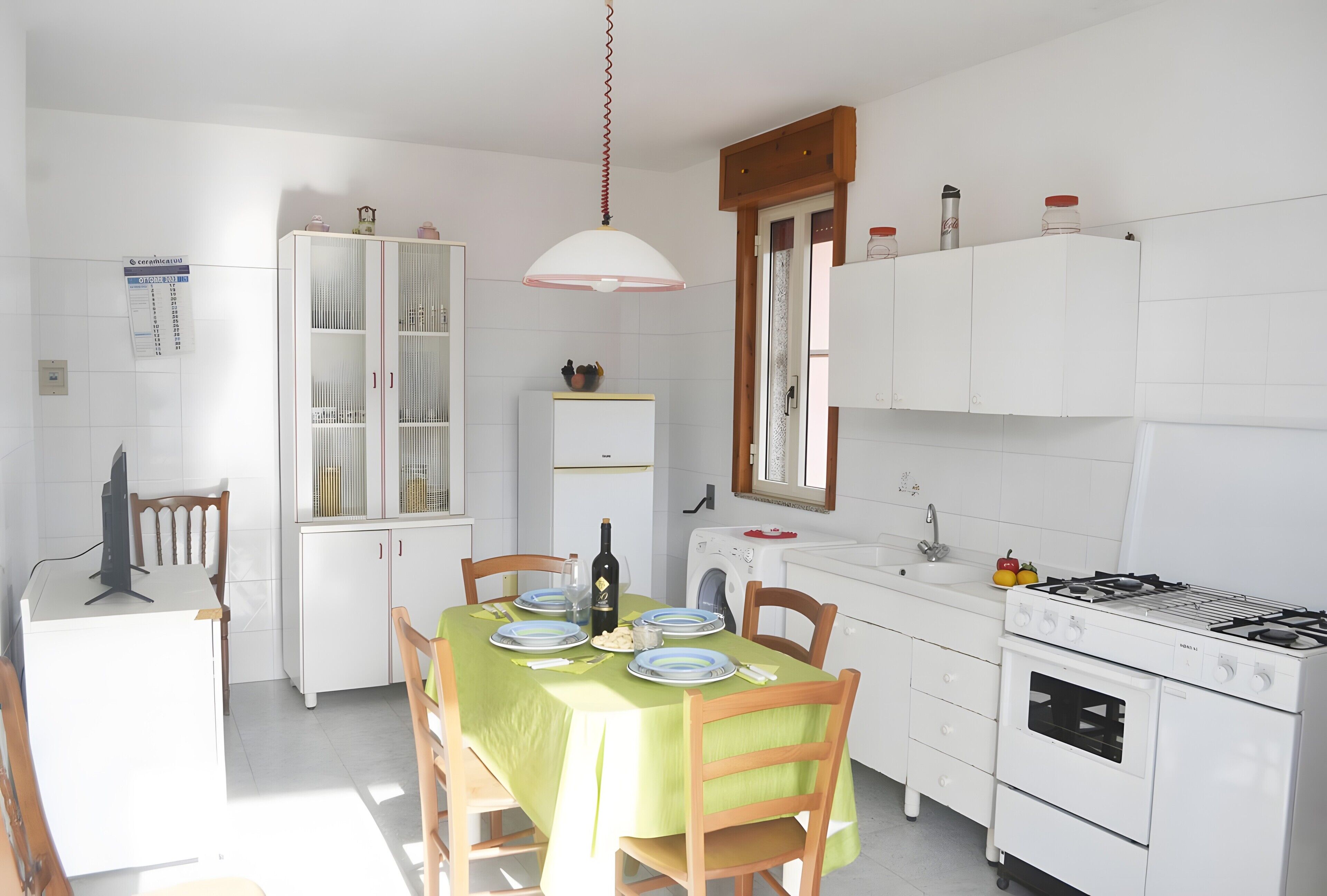 Fridge, stovetop, cookware/dishes/utensils