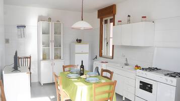 Fridge, stovetop, cookware/dishes/utensils