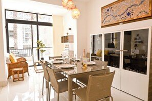 Family Apartment, Multiple Bedrooms, 2 Bathrooms (Quiet modern apart near the sea blu) | Dining - Quiet Modern Apart Near the sea blu Qawra (St. Paul's Bay)