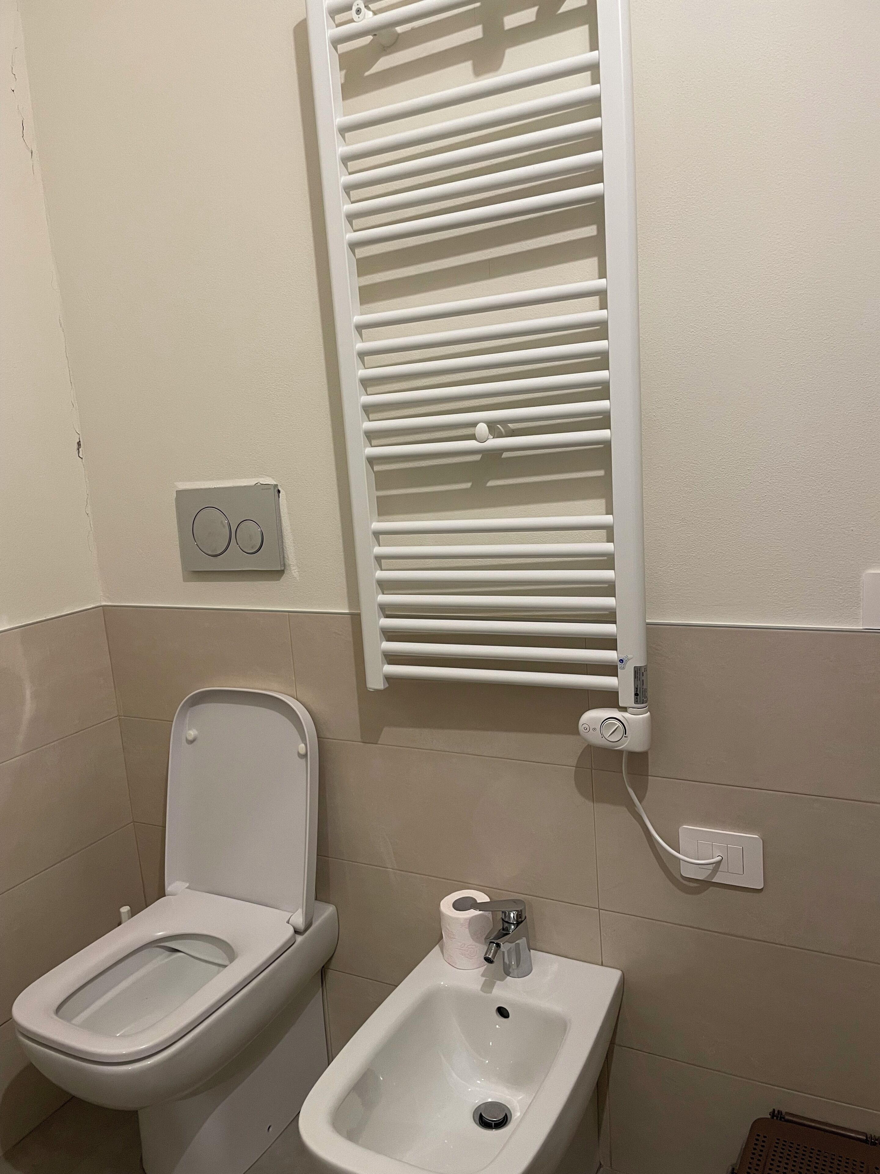 Dusche, Haartrockner, Bidet, Handtücher
