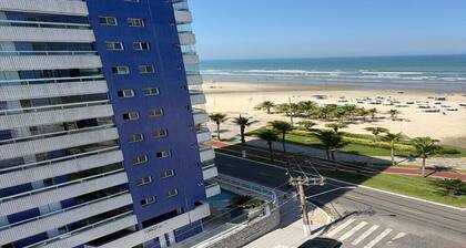 Beachfront apartment with barbecue on the balcony.