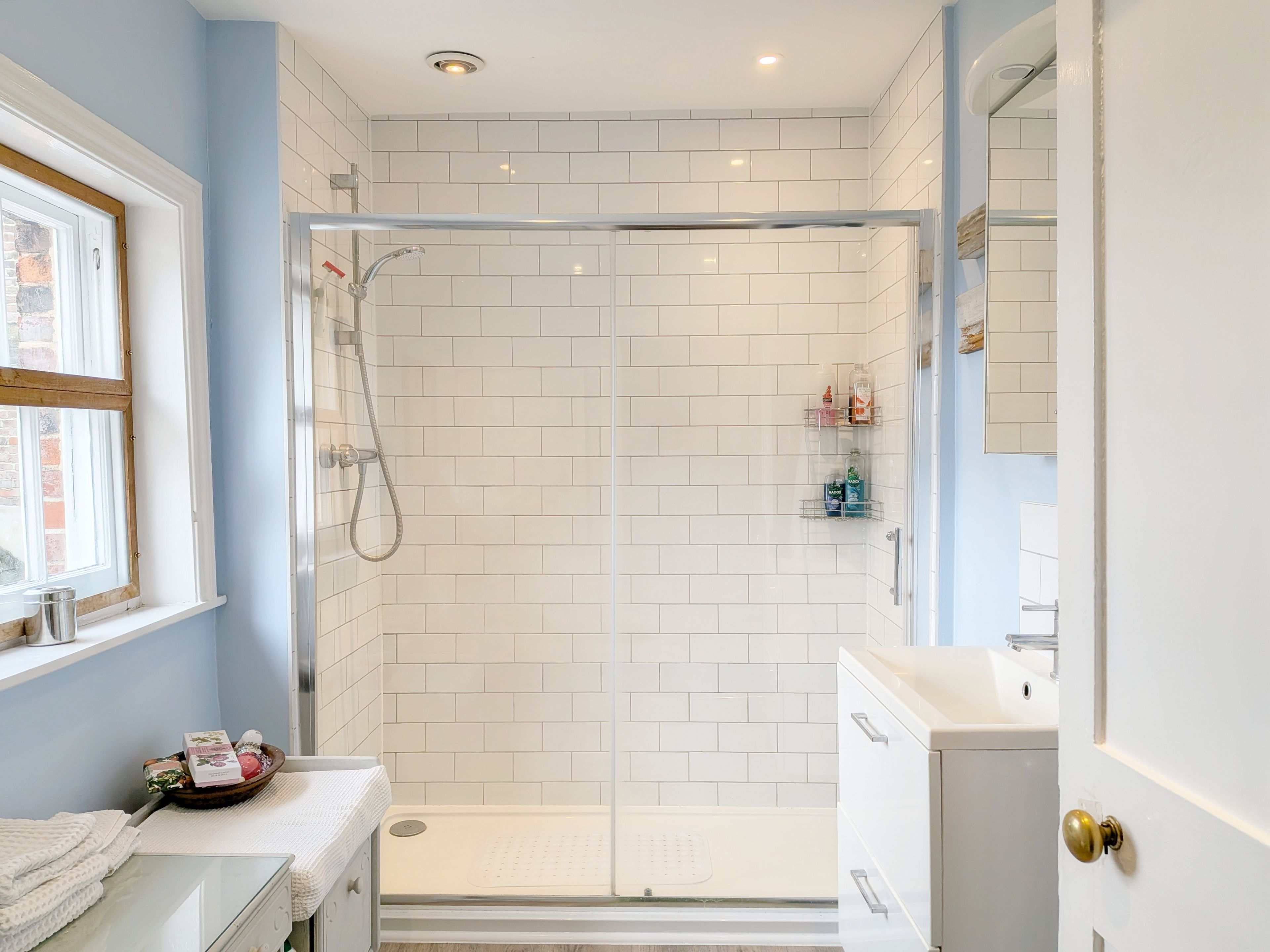 Shower, hair dryer
