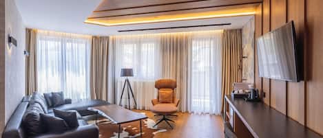 Suite Junior, balcon | Aire de séjour