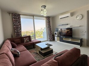 Chalet, uitzicht op zee | Woonruimte