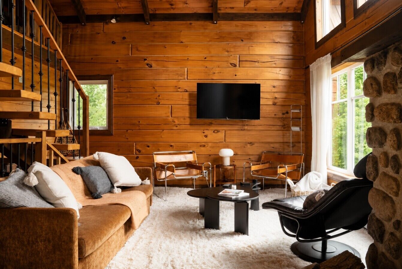 Fernseher, Kamin, Tischtennisplatte, Bücher