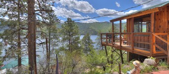 New Listing! Lakeview Cabin with Mountain Views, Deck, Grill, AC