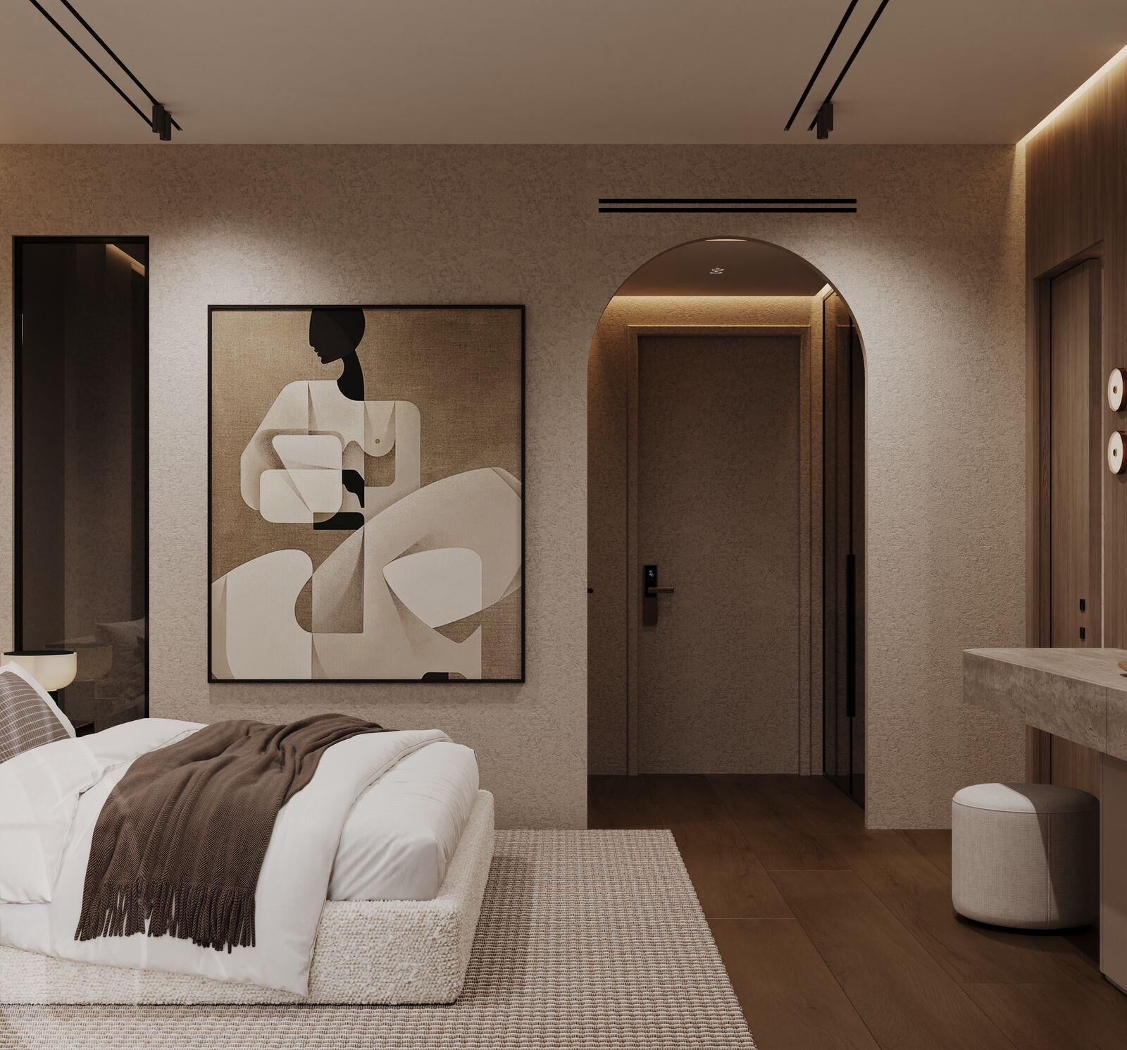 Quarto casal ou duplo superior, sacada, vista parcial para o mar