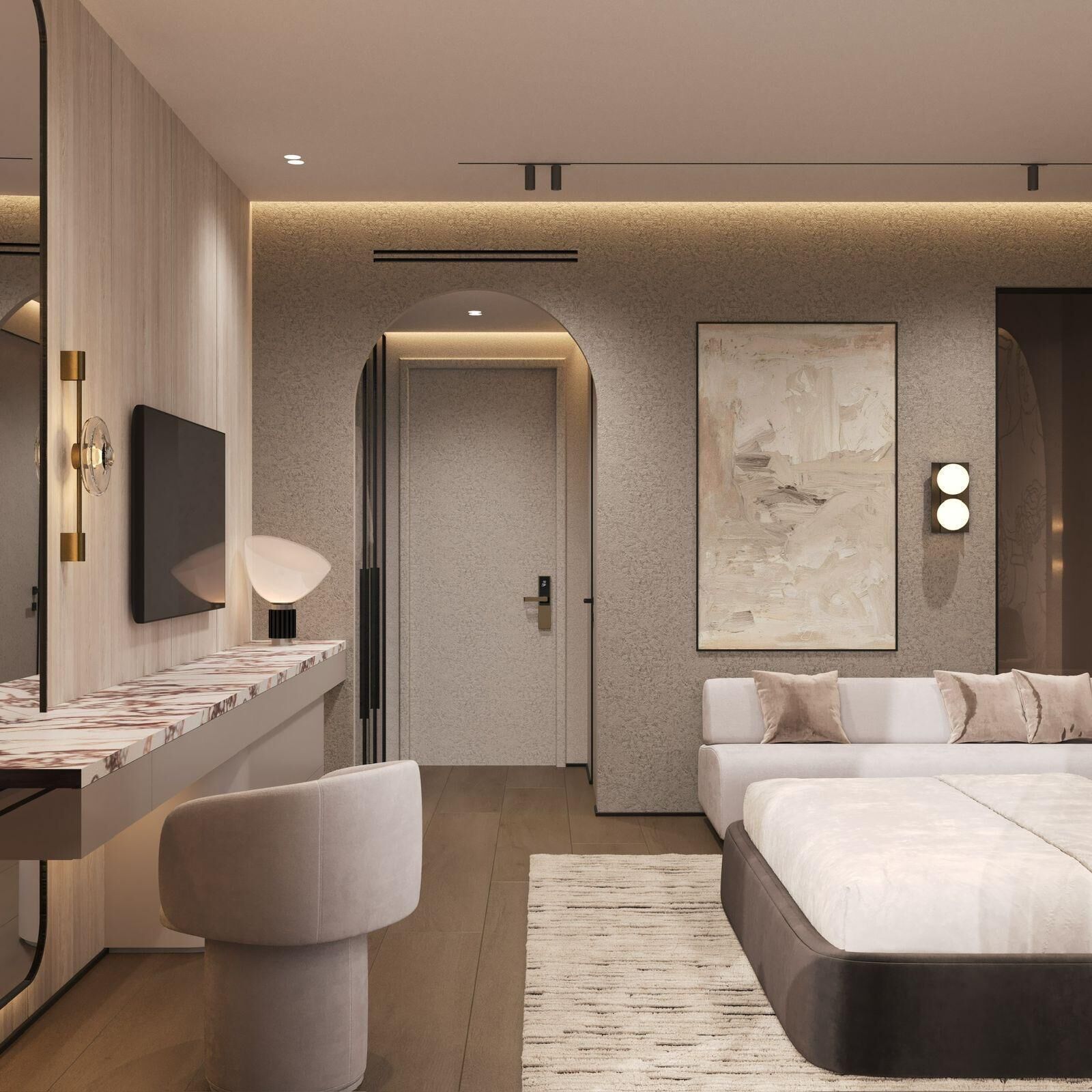 Quarto casal luxo, sacada, vista para o mar