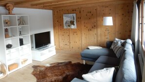 Fernseher, Kamin, DVD-Player