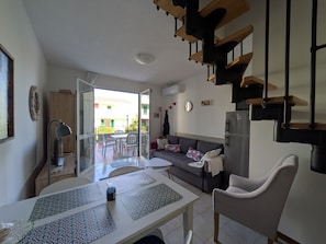 Villa, 1 Bedroom, Balcony, Garden View | Living room - Charming Two-level Villa With Pool (Caorle)